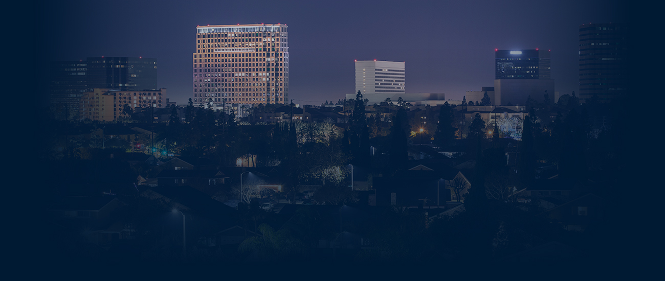 A vibrant city skyline